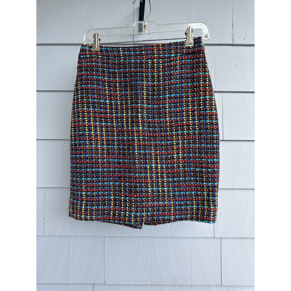 Kate Spade New‎ York Judy Wool Tweed Multicolor High Waist Pencil Skirt 0